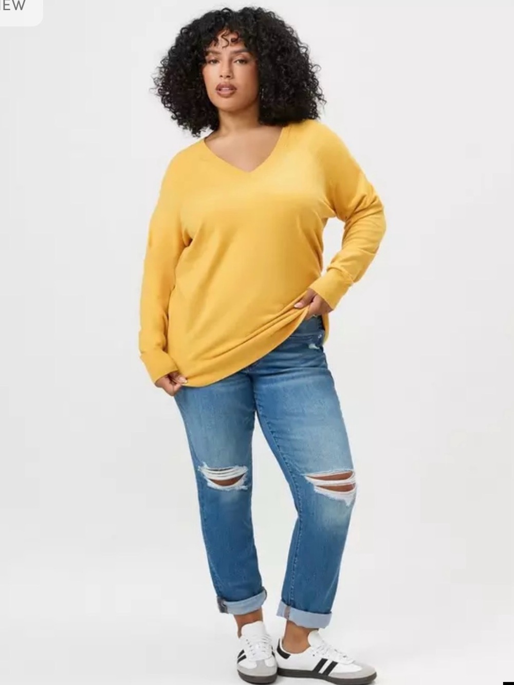 torrid Mustard Yellow V-Neck Pullover Sweater